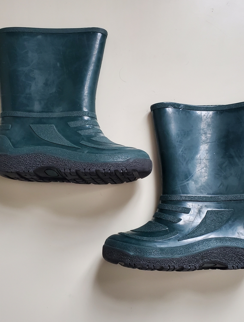 Kids Waterproof Green Rain Boots